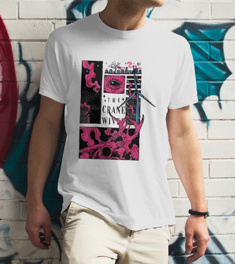 The Crane Wives The Well Pink Skull And Windmill T-Shirt