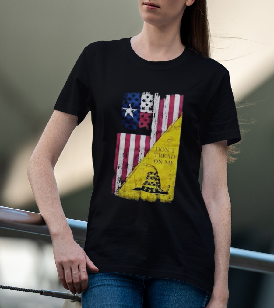Don’t Tread On Me American Flag Gadsden Snake Vintage T-Shirt