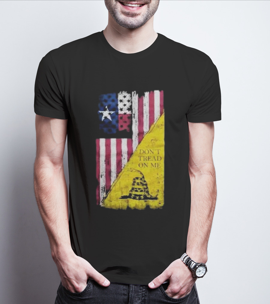 Don’t Tread On Me American Flag Gadsden Snake Vintage T-Shirt