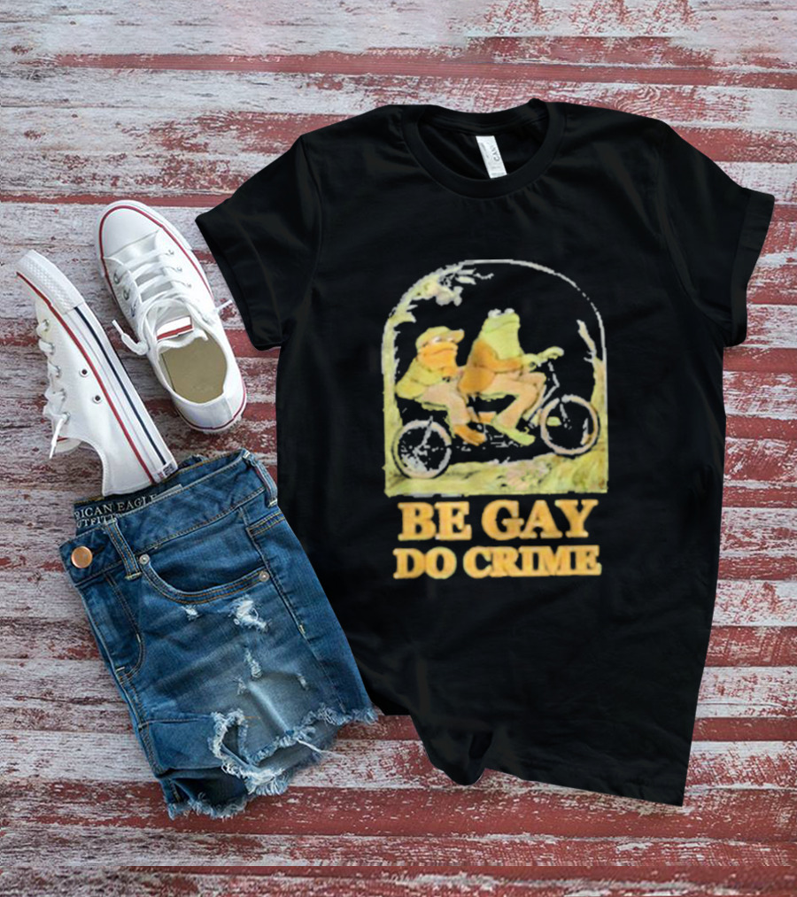 Frogs Be Gay Do Crime Bicycle Adventure T-Shirt