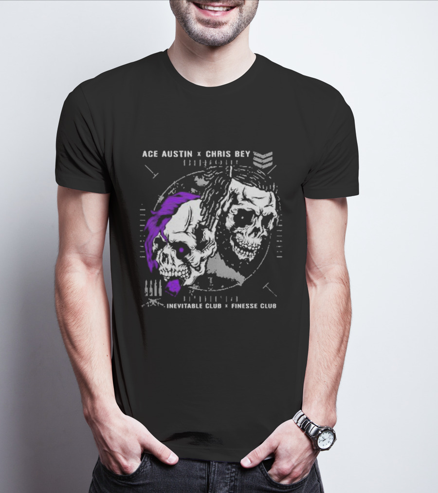 Ace Austin Chris Bey Inevitable Club Finesse Club Skulls T-Shirt
