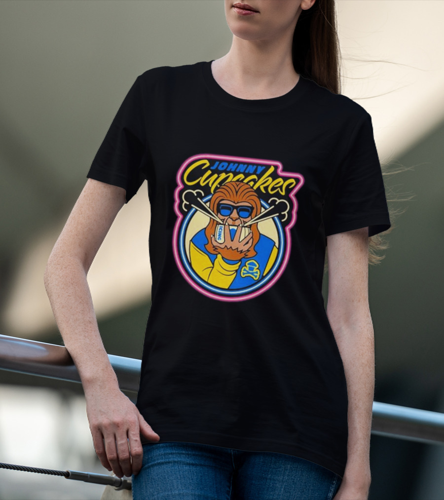 Johnny Cupcakes Wolfie Iconic Logo Sunglasses Chopsticks T-Shirt