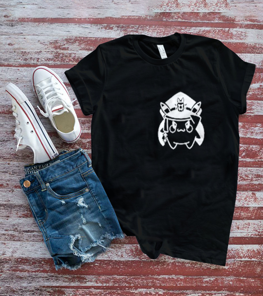 Matara Kan Store Cadet Momo Pikachu Hat Cat Ears Patch T-Shirt