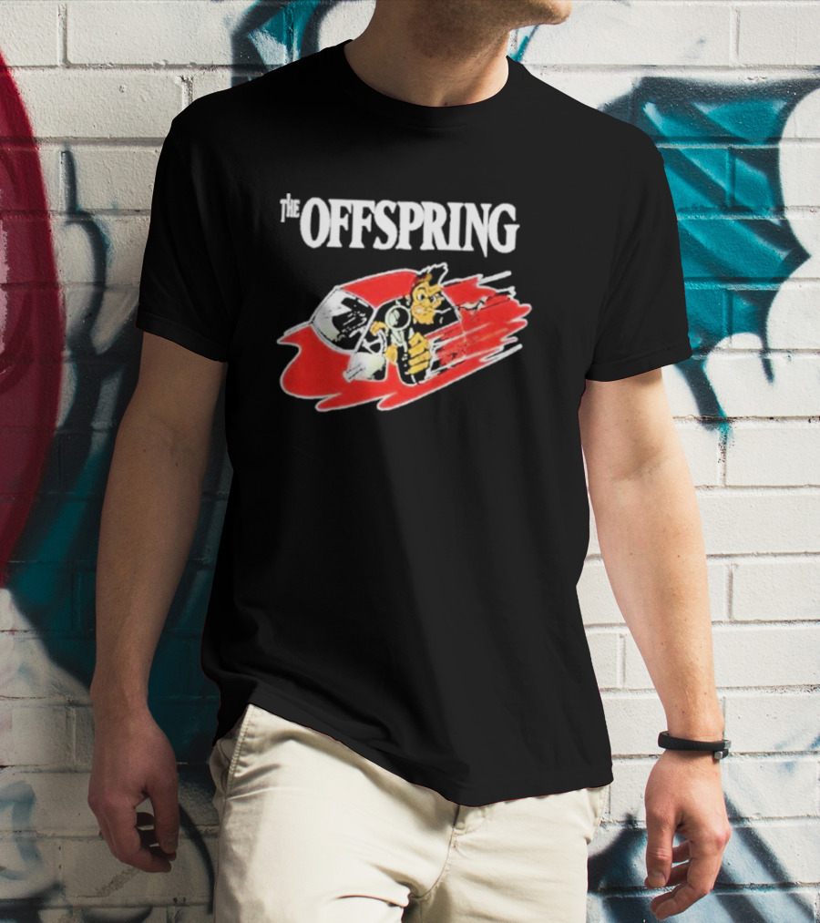 The Offspring Bad Habit Cartoon Skull And Monkey With Racing Helmet T-Shirt