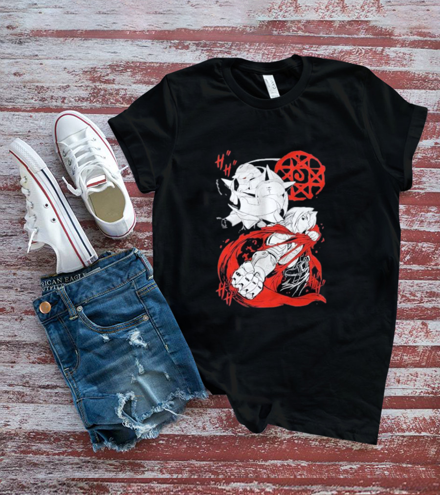 Fullmetal Alchemist Brotherhood Alphonse Elric Red Alchemy Circle Edward Elric T-Shirt