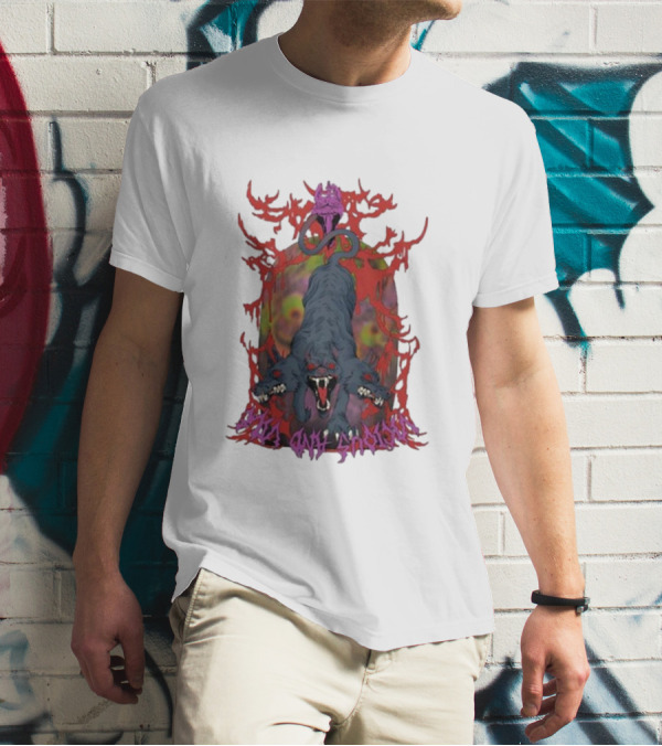 Cerberus Vicious And Psychedelic Flames T-Shirt