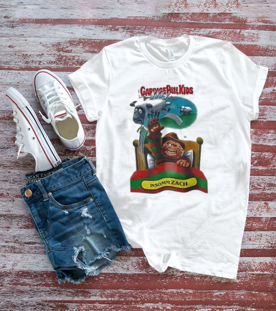 Garbage Pail Kids Insomni Zach Freddy Krueger Sheep Jumping Bed T-Shirt