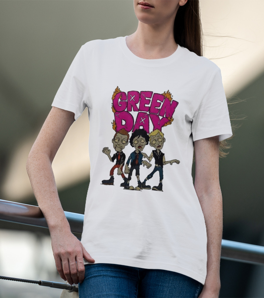 Green Day Walking Zombie Band Members T-Shirt
