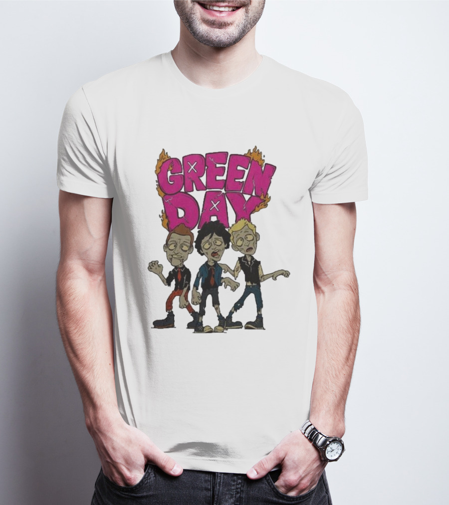 Green Day Walking Zombie Band Members T-Shirt