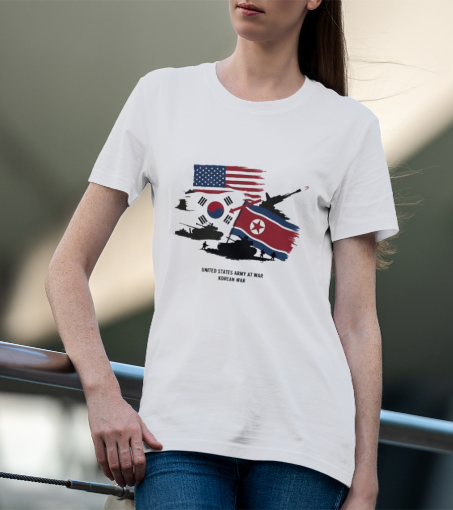 United States Army At War Korean War North Vs. South Korea T-Shirt