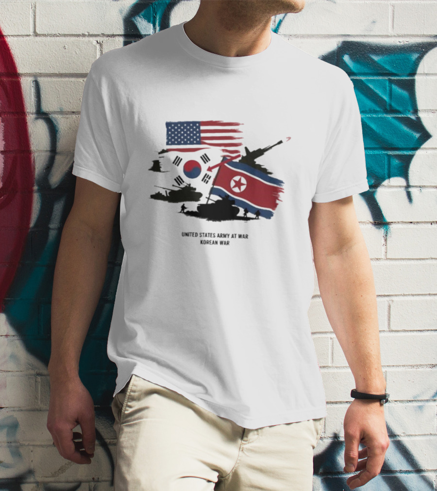 United States Army At War Korean War North Vs. South Korea T-Shirt