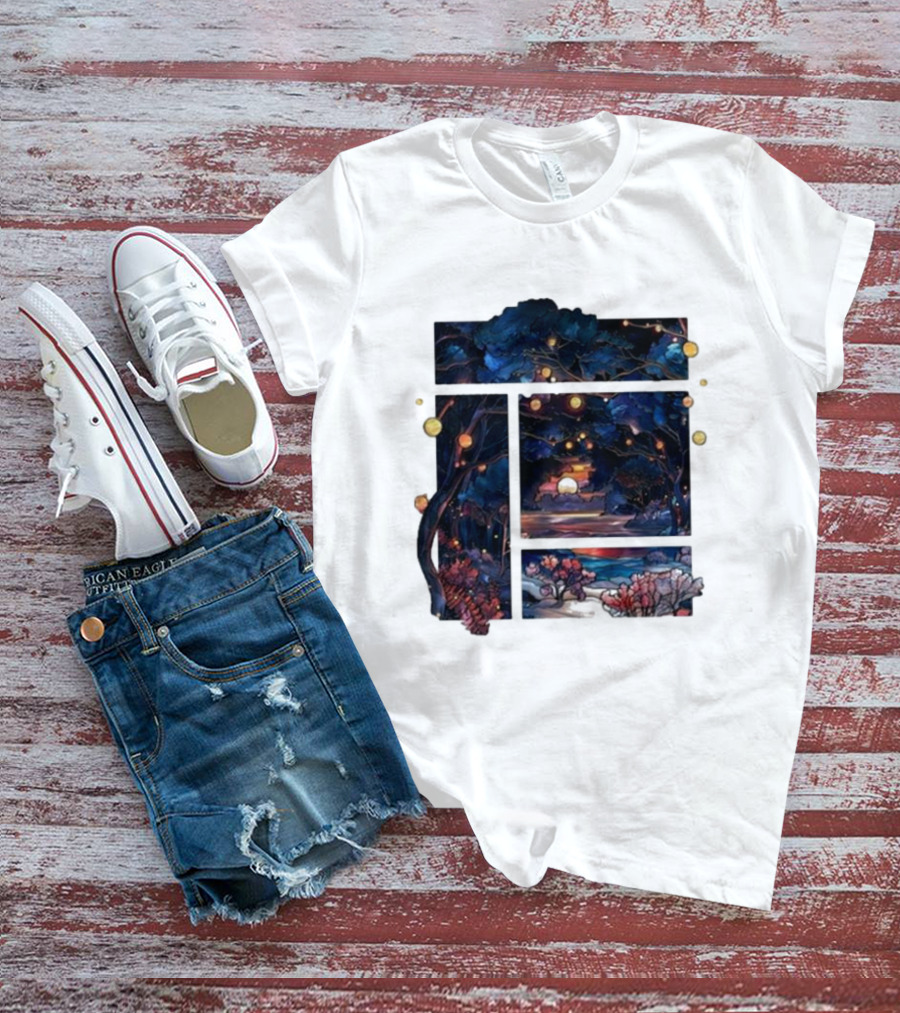 Zedd Automatic Yes Enchanted Forest Sunset Night Sky T-Shirt