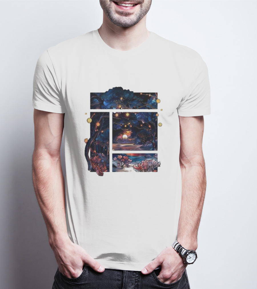 Zedd Automatic Yes Enchanted Forest Sunset Night Sky T-Shirt
