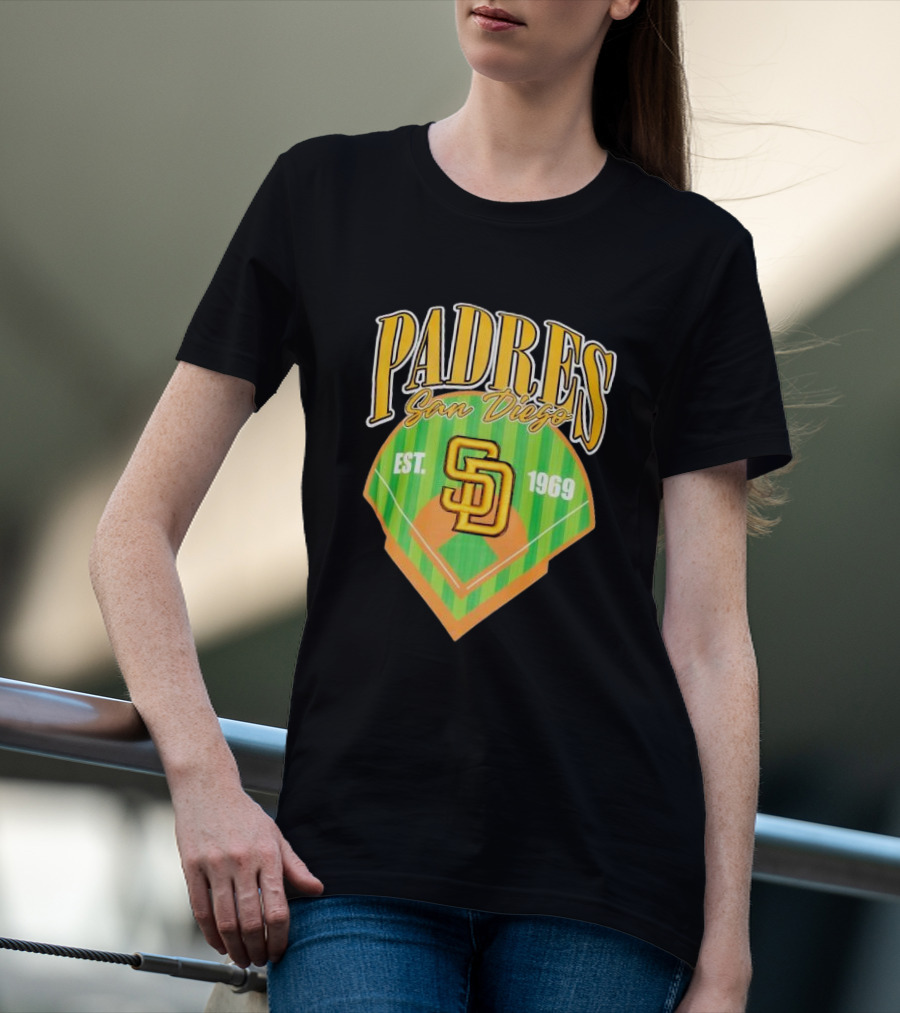 Padres San Diego Est 1969 Home Plate SD T-Shirt