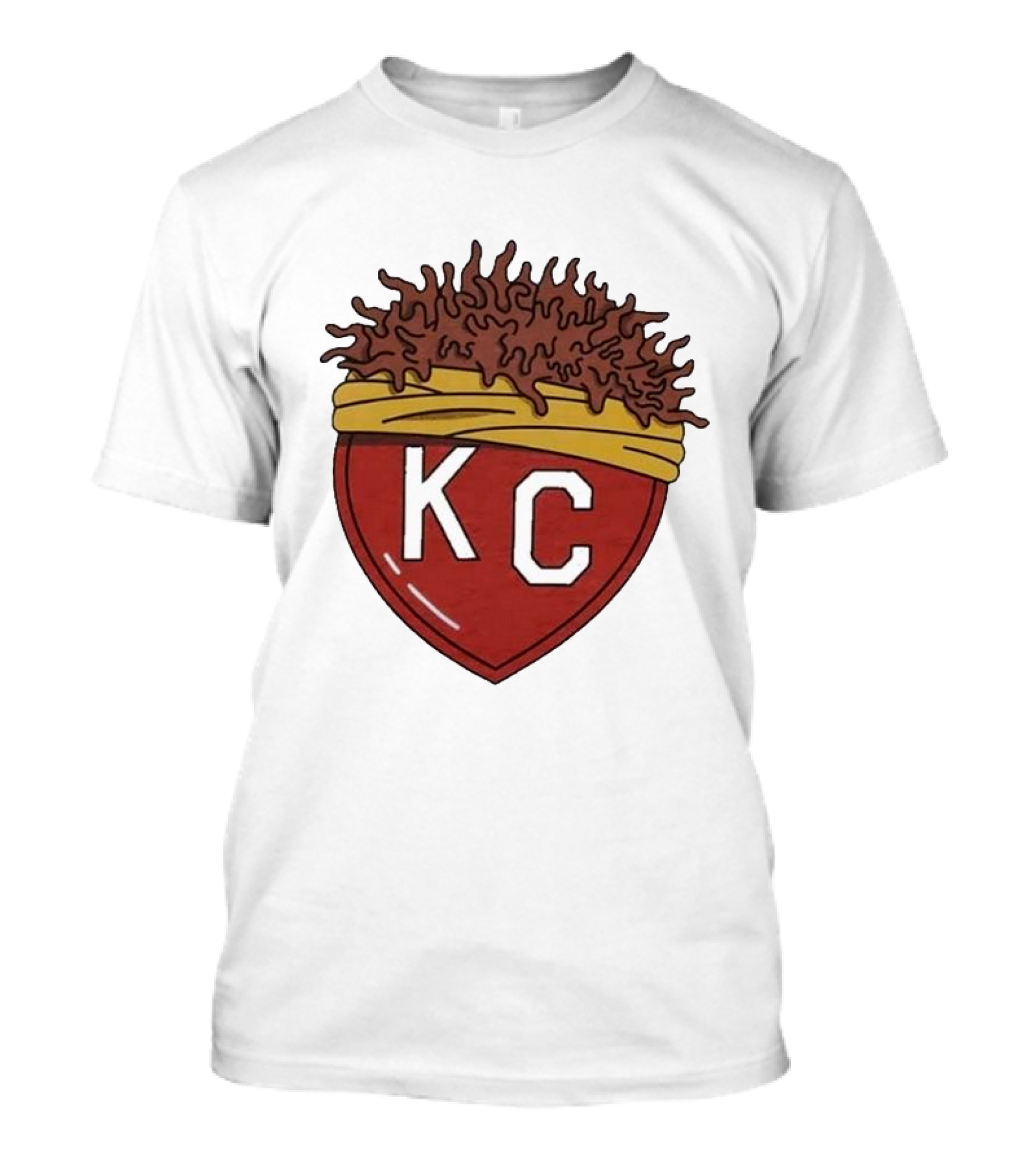 Charlie Hustle KC Heart Logo With Afro Hairband T-Shirt