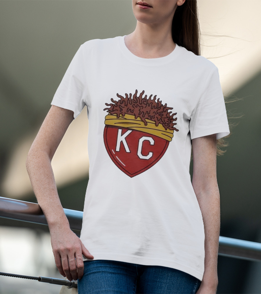 Charlie Hustle KC Heart Logo With Afro Hairband T-Shirt