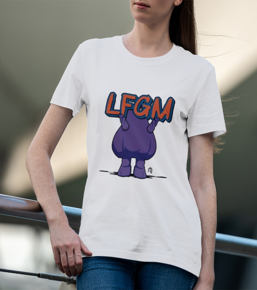 LFGM Monster Grimace New York Mets Sign T-Shirt