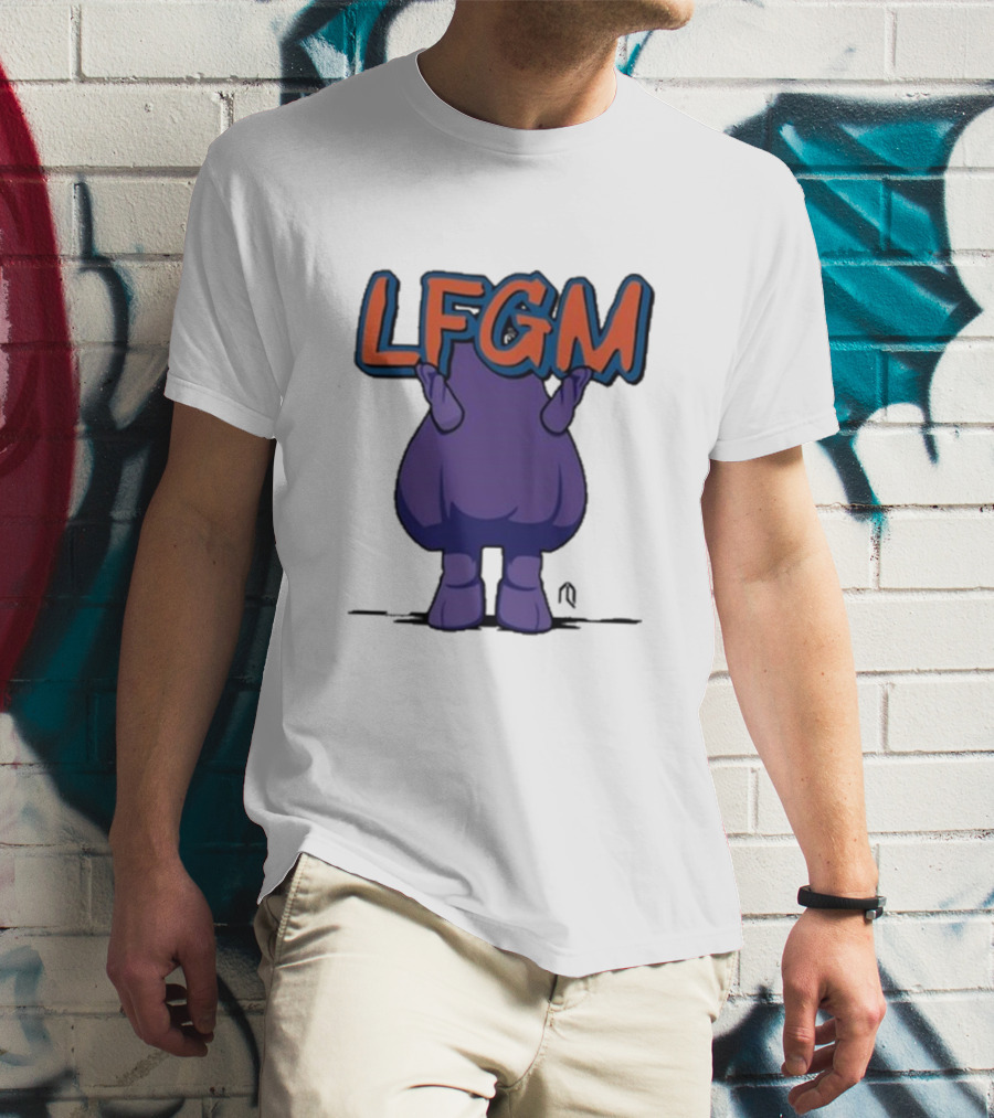 LFGM Monster Grimace New York Mets Sign T-Shirt