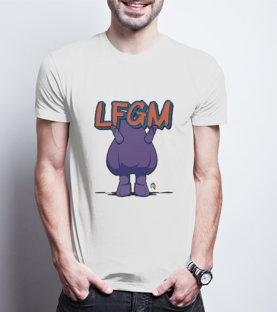 LFGM Monster Grimace New York Mets Sign T-Shirt