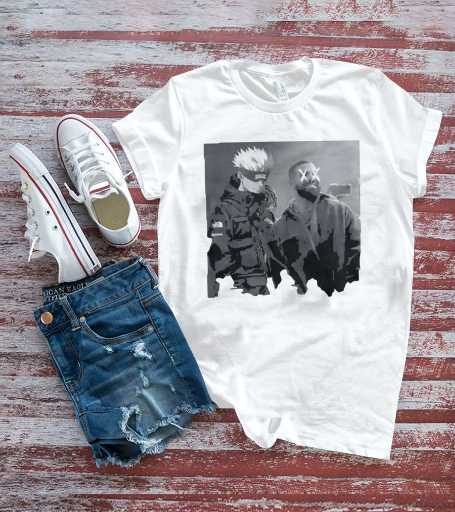 Drake X Gojo Satoru Crossover Black And White Manga Aesthetic T-Shirt