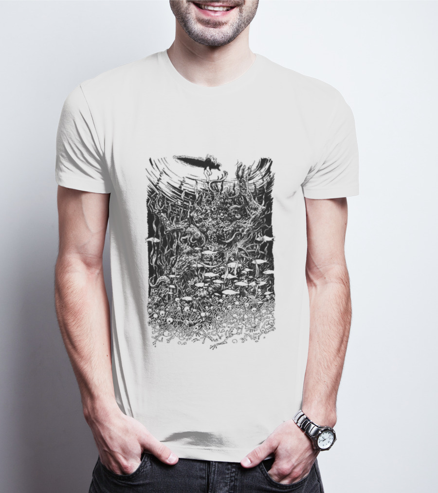 Under The Surface Yue Feng Subterranean World With Mushrooms And Roots T-Shirt