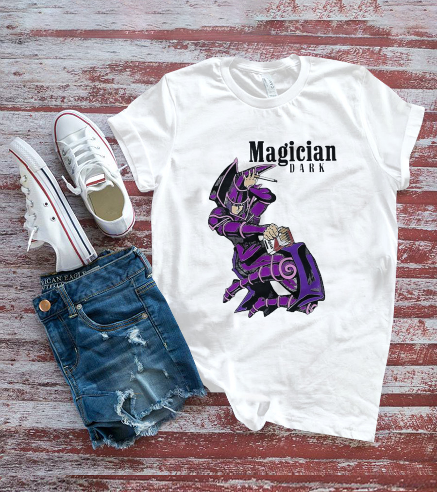 Magician Dark Smoking Mage Card Pose T-Shirt