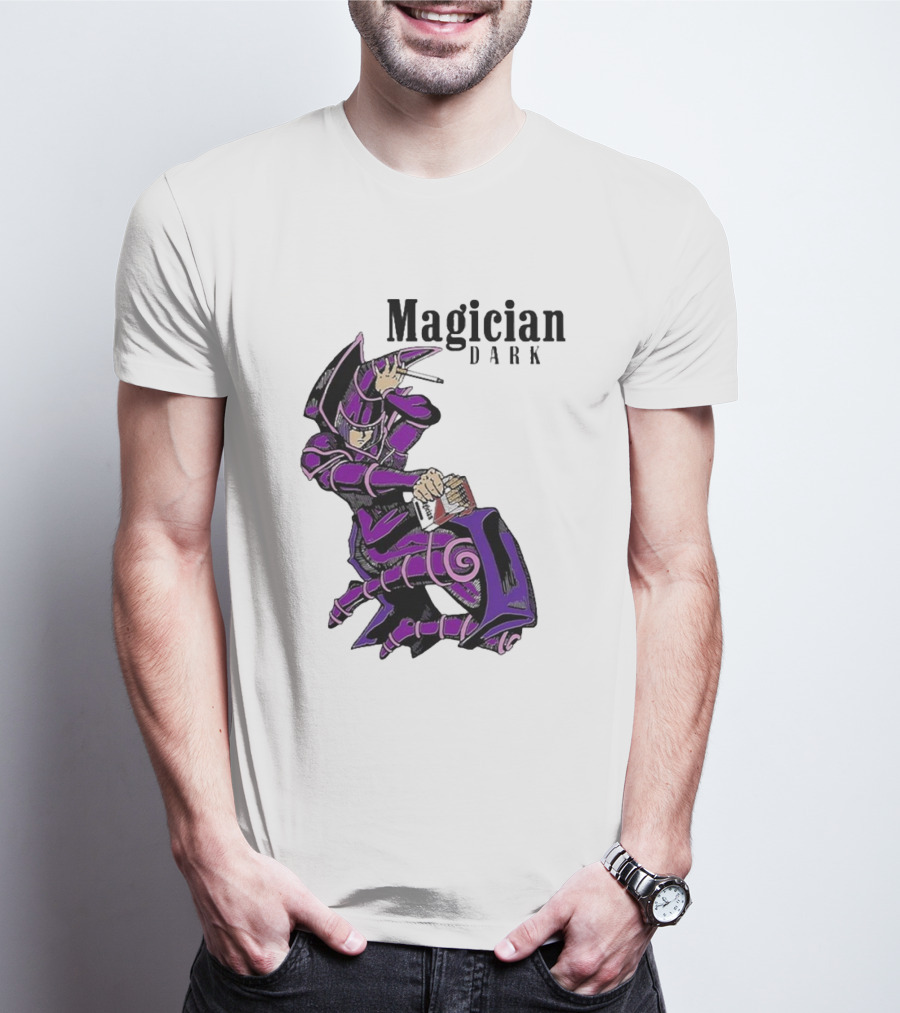 Magician Dark Smoking Mage Card Pose T-Shirt