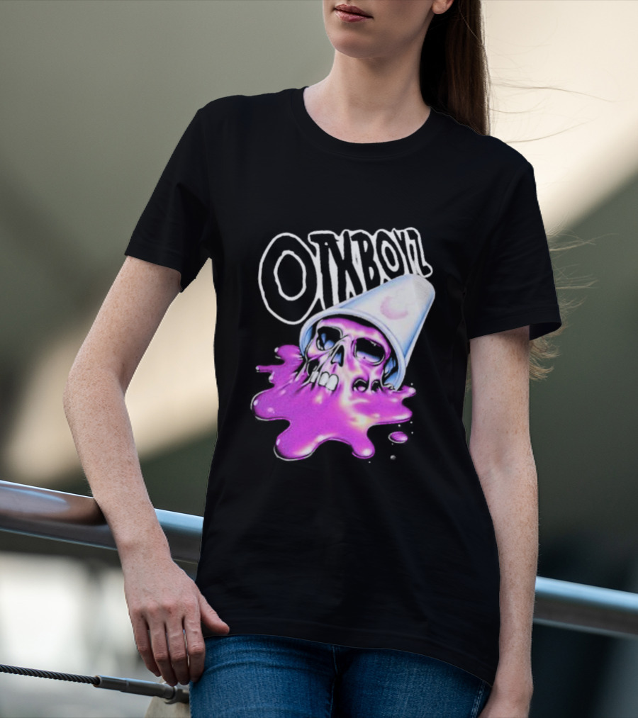 OZYBOYZ Geezy World Oil Spill Purple Skull Cup T-Shirt