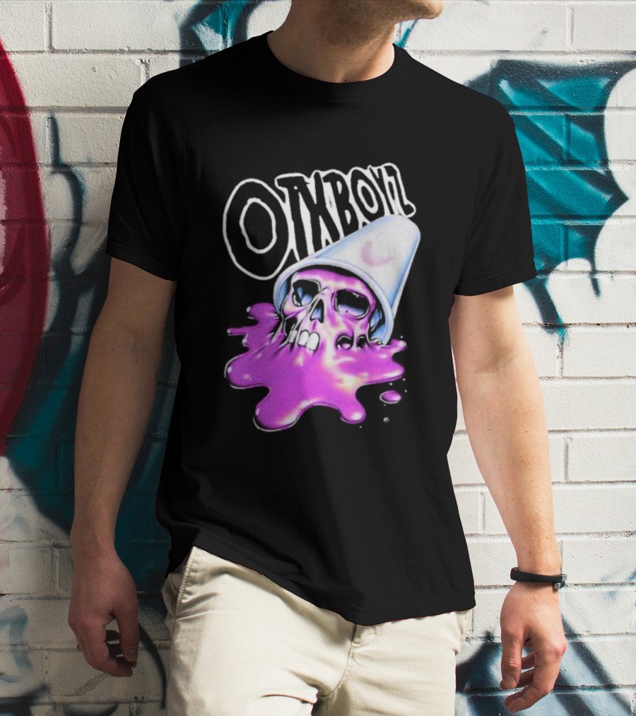 OZYBOYZ Geezy World Oil Spill Purple Skull Cup T-Shirt
