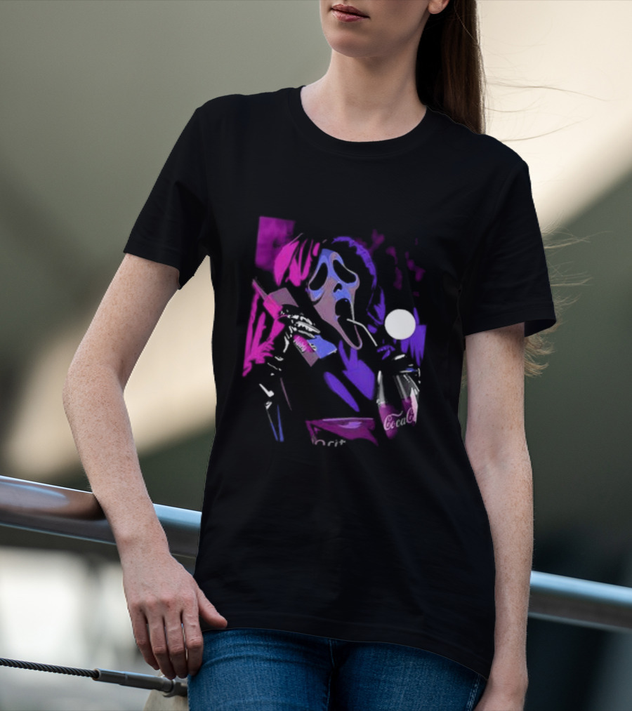 Coca-Cola Ghost Face Scream With Neon Accents T-Shirt