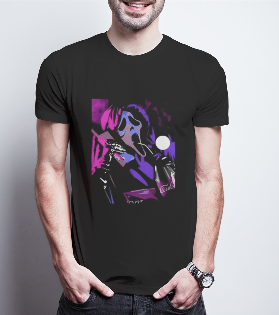 Coca-Cola Ghost Face Scream With Neon Accents T-Shirt