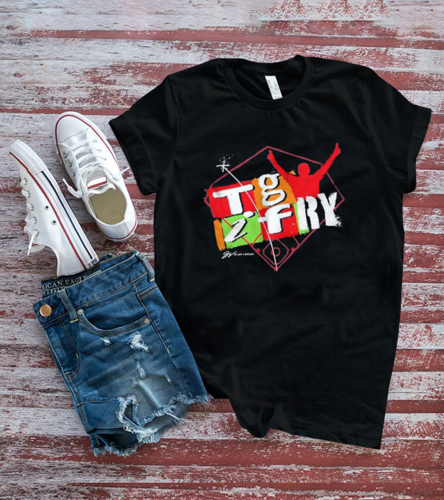 T.g.i.fry 2 Player Celebration Baseball Field T-Shirt