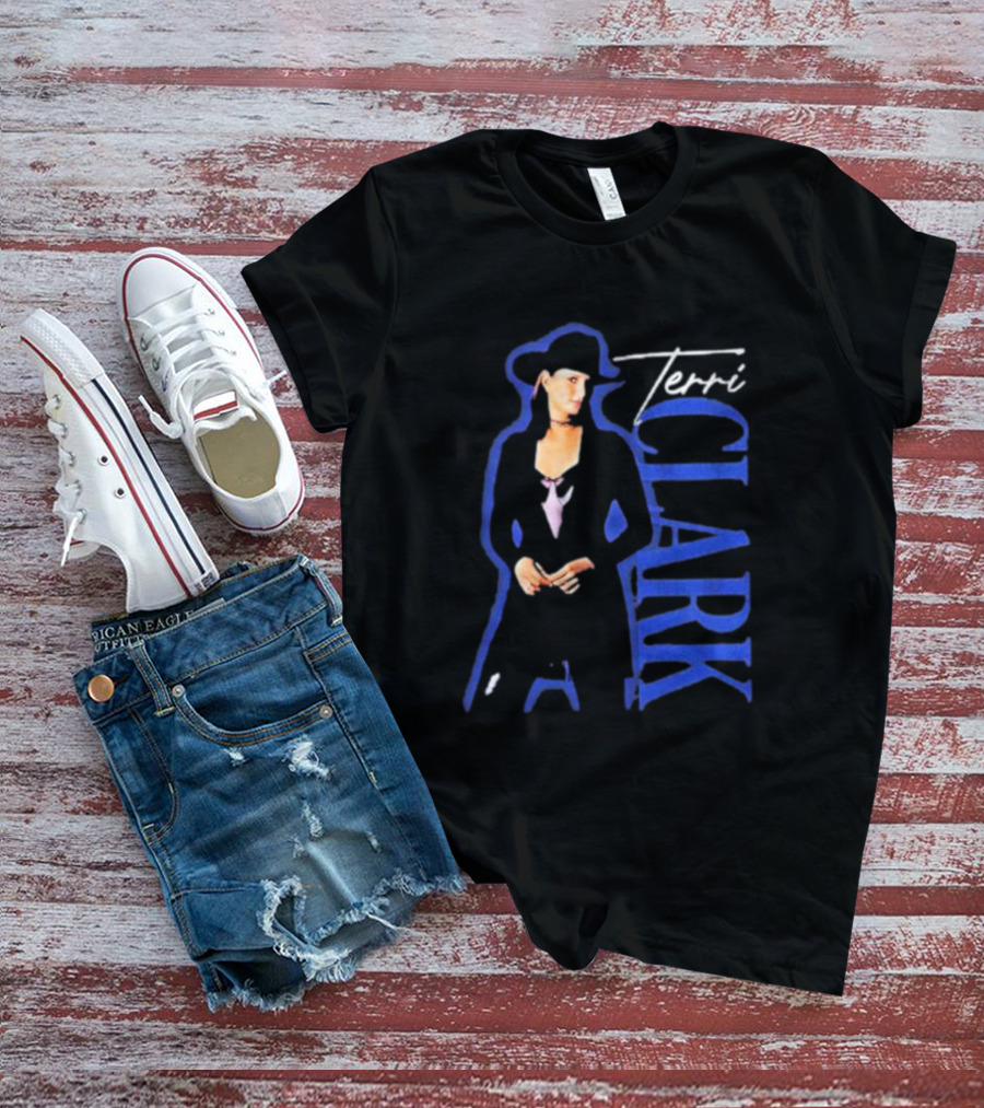 Terri Clark Fearless Vintage Black Hat And Blue Lettering T-Shirt