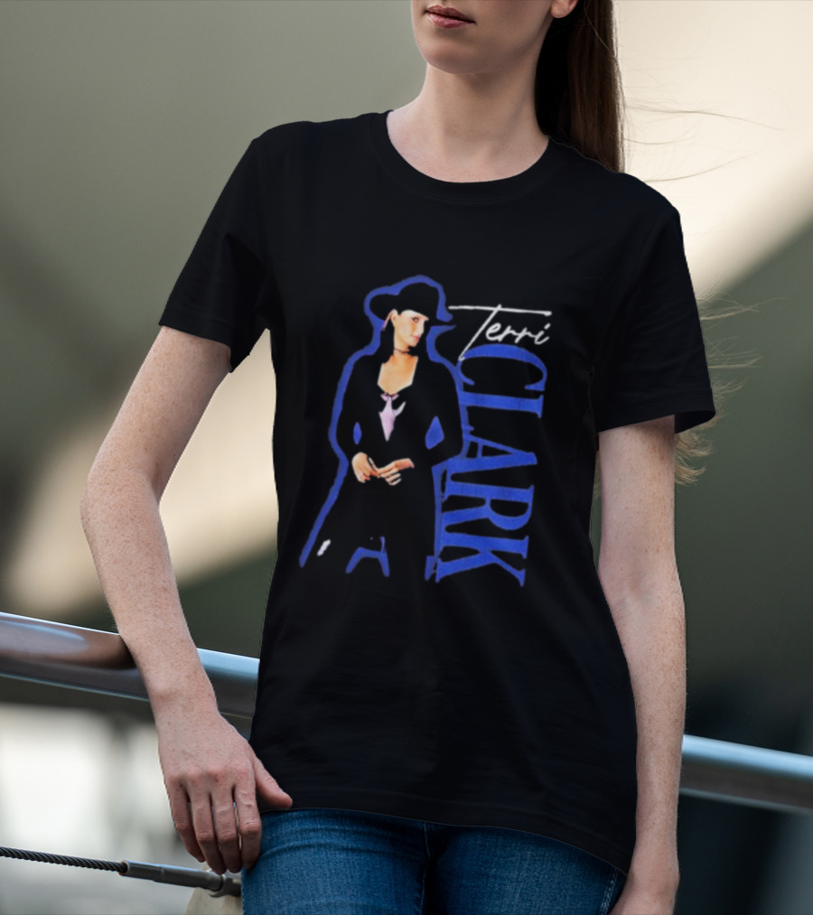 Terri Clark Fearless Vintage Black Hat And Blue Lettering T-Shirt