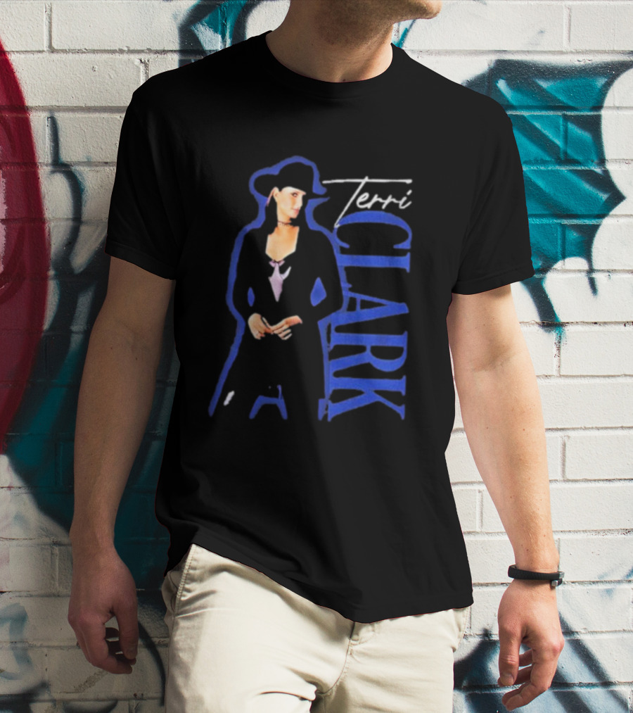Terri Clark Fearless Vintage Black Hat And Blue Lettering T-Shirt