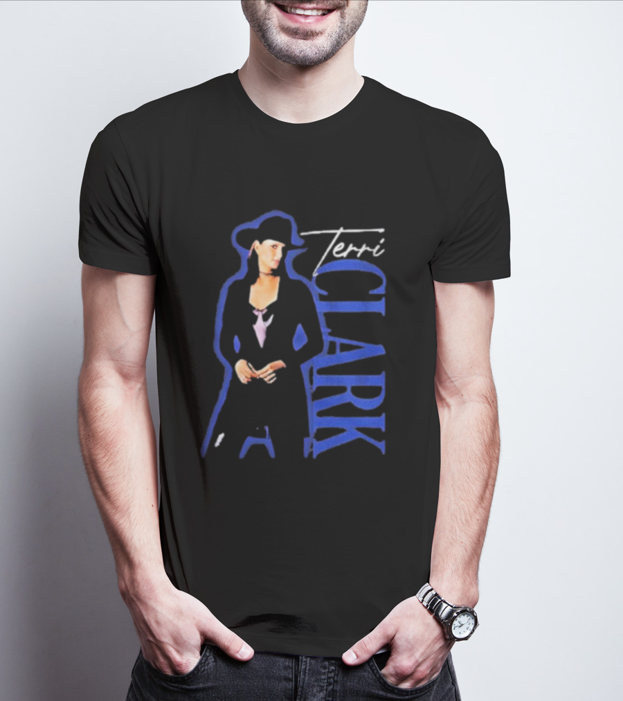 Terri Clark Fearless Vintage Black Hat And Blue Lettering T-Shirt