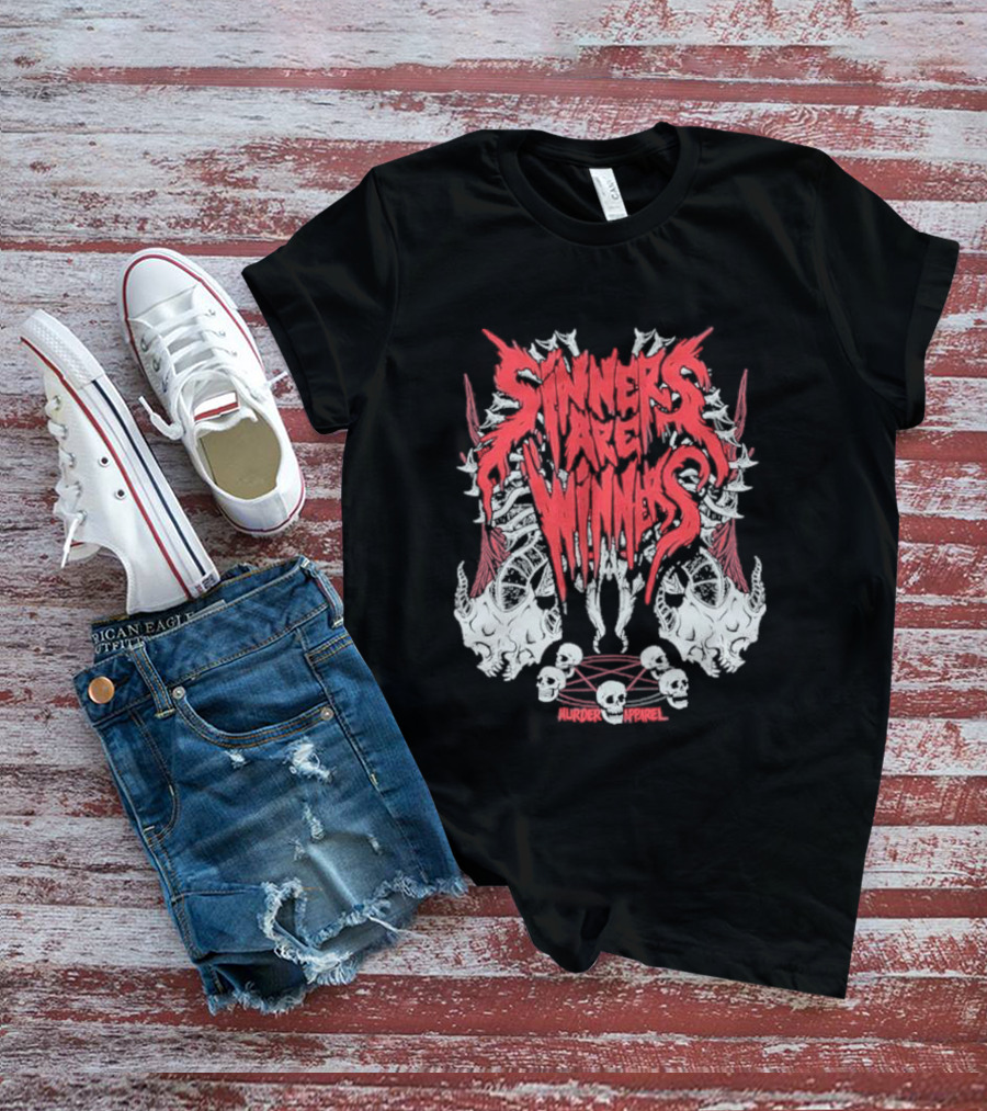 Sinners Are Winners Skull Spines Murder T-Shirt