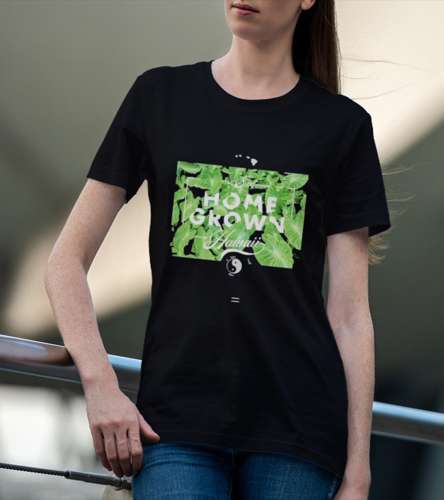 T&C Surf Homegrown Hawaii Yin Yang Tropical Leaves T-Shirt