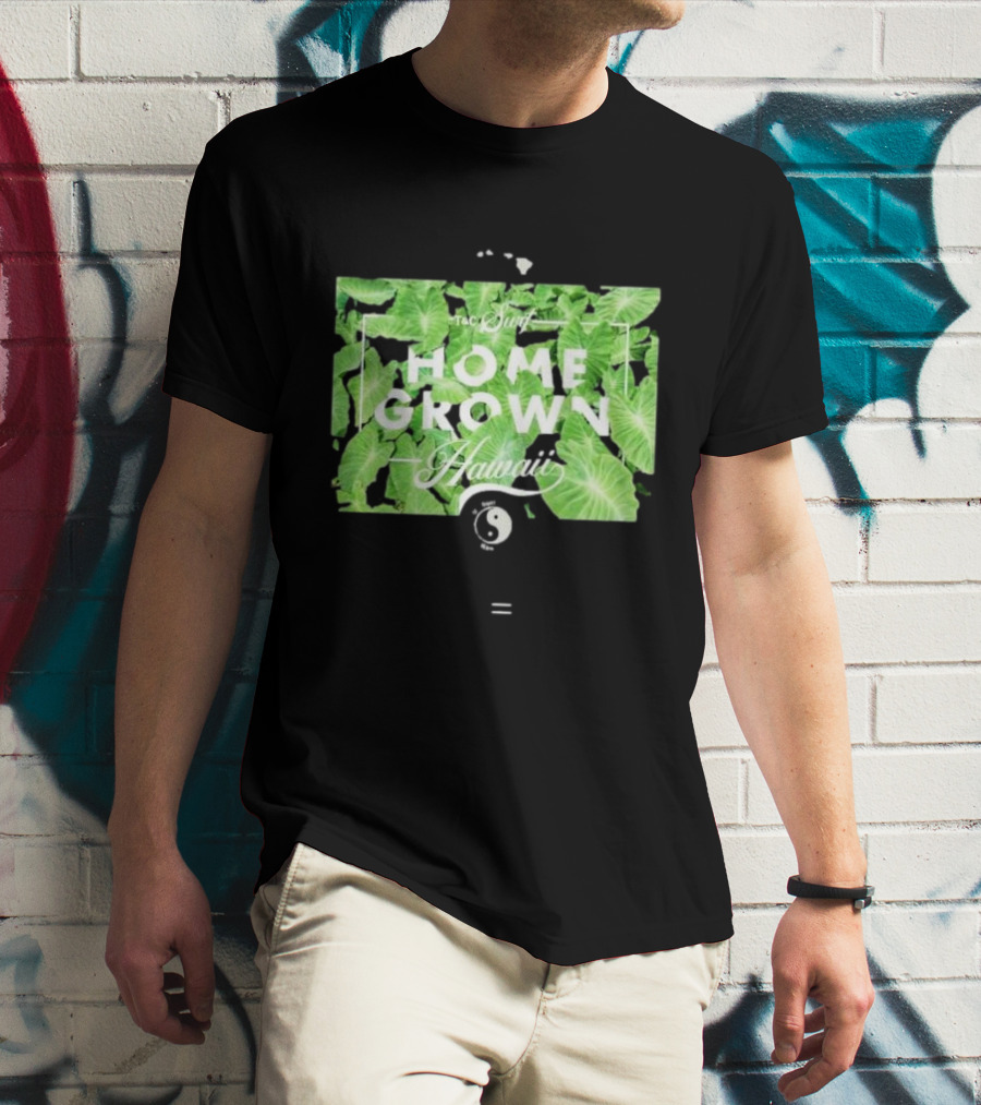 T&C Surf Homegrown Hawaii Yin Yang Tropical Leaves T-Shirt