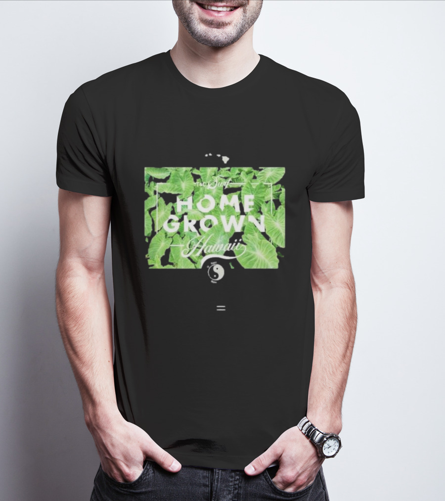 T&C Surf Homegrown Hawaii Yin Yang Tropical Leaves T-Shirt