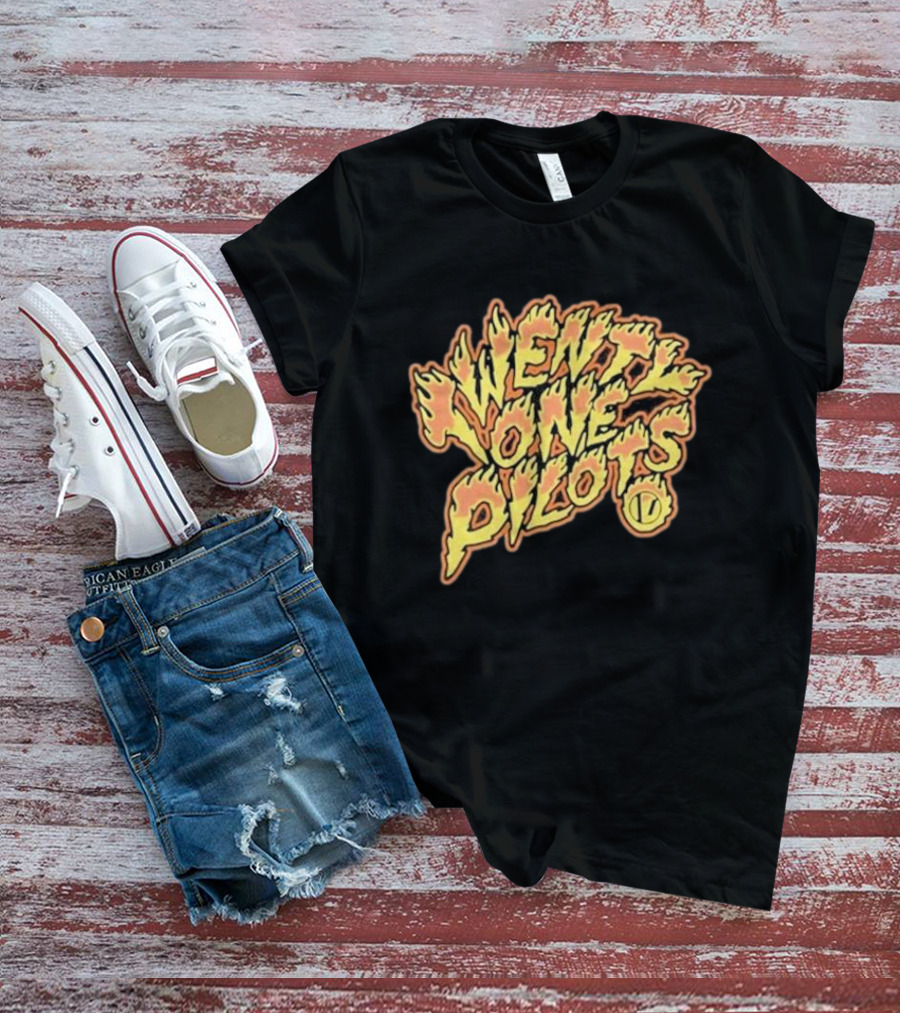 Twenty One Pilots Fiery Text Band T-Shirt