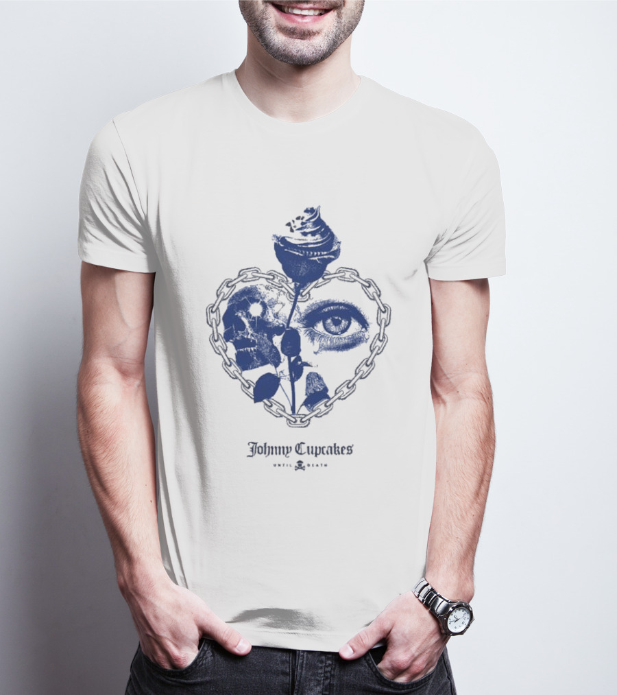 Johnny Cupcakes Heart Chain Skull Eye Rose Until Death T-Shirt