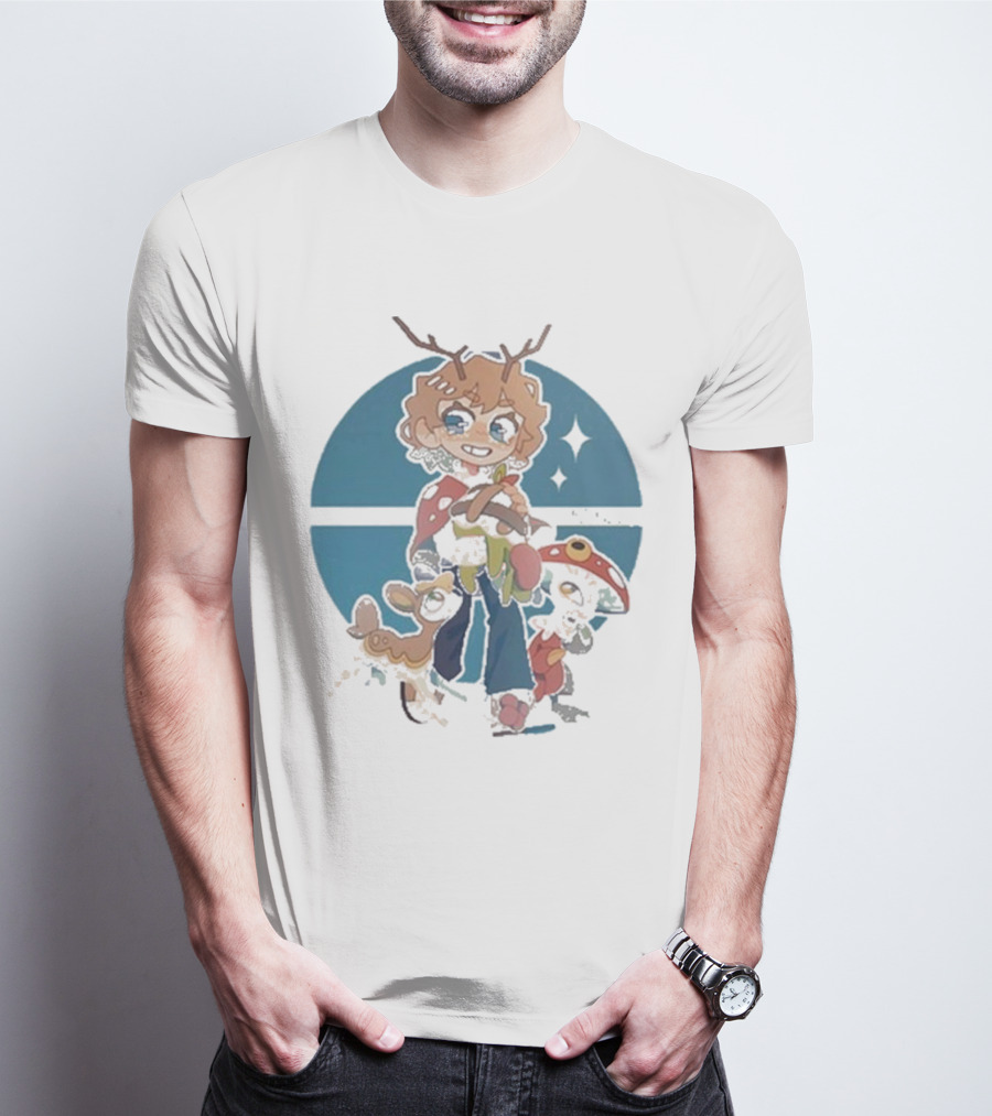 Snifferish And Cute Pokemon Inspired Character With Antlers And Forest Creatures T-Shirt
