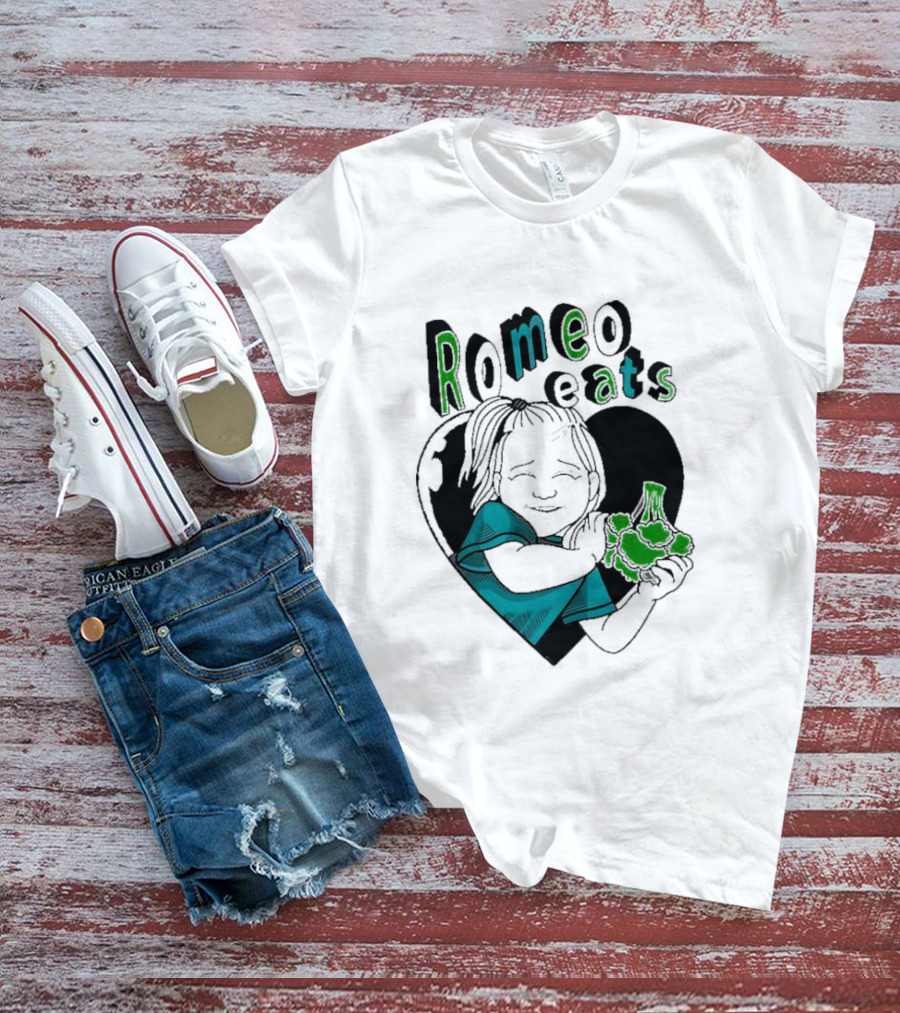 Romeo Eats Broccoli Heart Toddler Hug T-Shirt