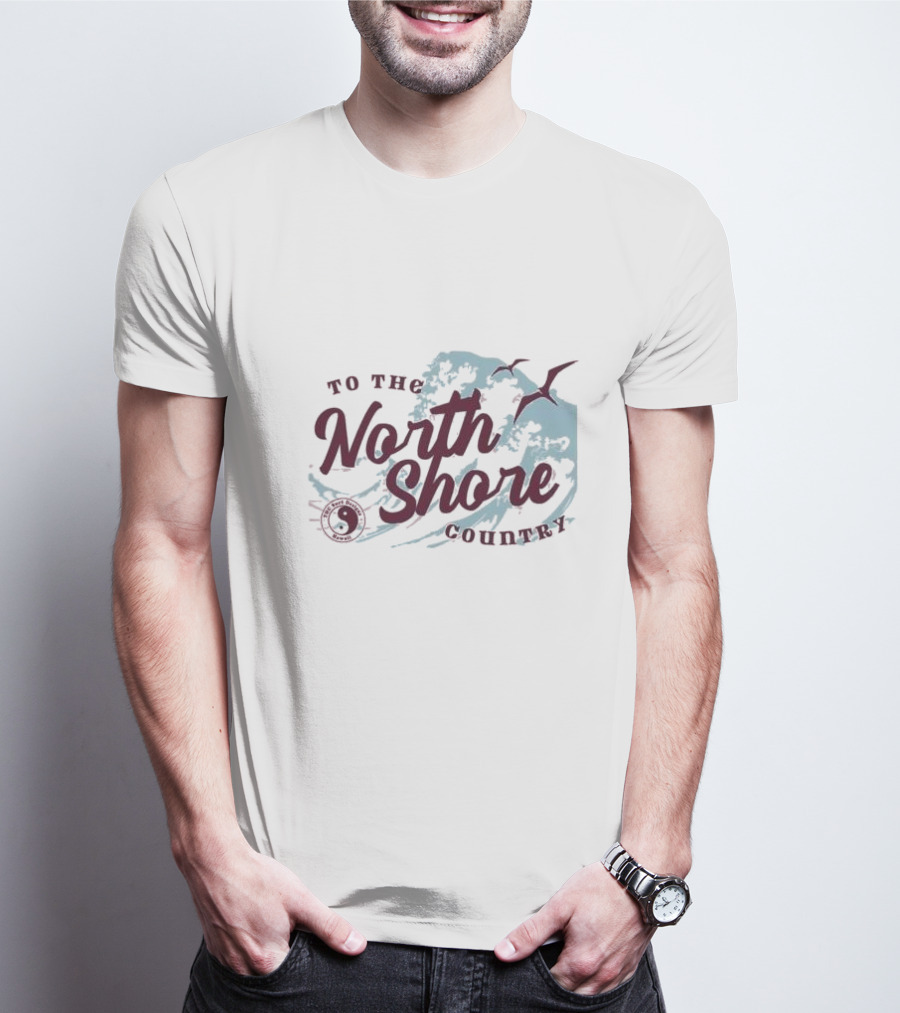 To The North Shore Country Yin Yang Wave Seagulls T-Shirt