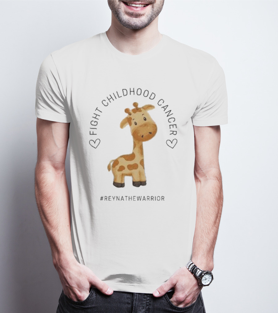 Fight Childhood Cancer Reyna The Warrior Giraffe Hearts T-Shirt