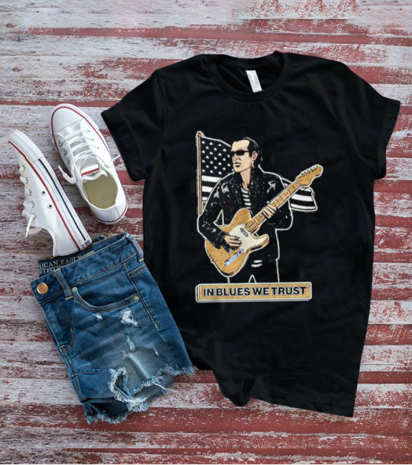 In Blues We Trust Joe Bonamassa Blues Hero American Flag Guitar T-Shirt