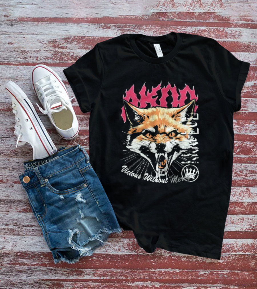 Akimo Vicious Without Mercy Orange Fox Crown T-Shirt