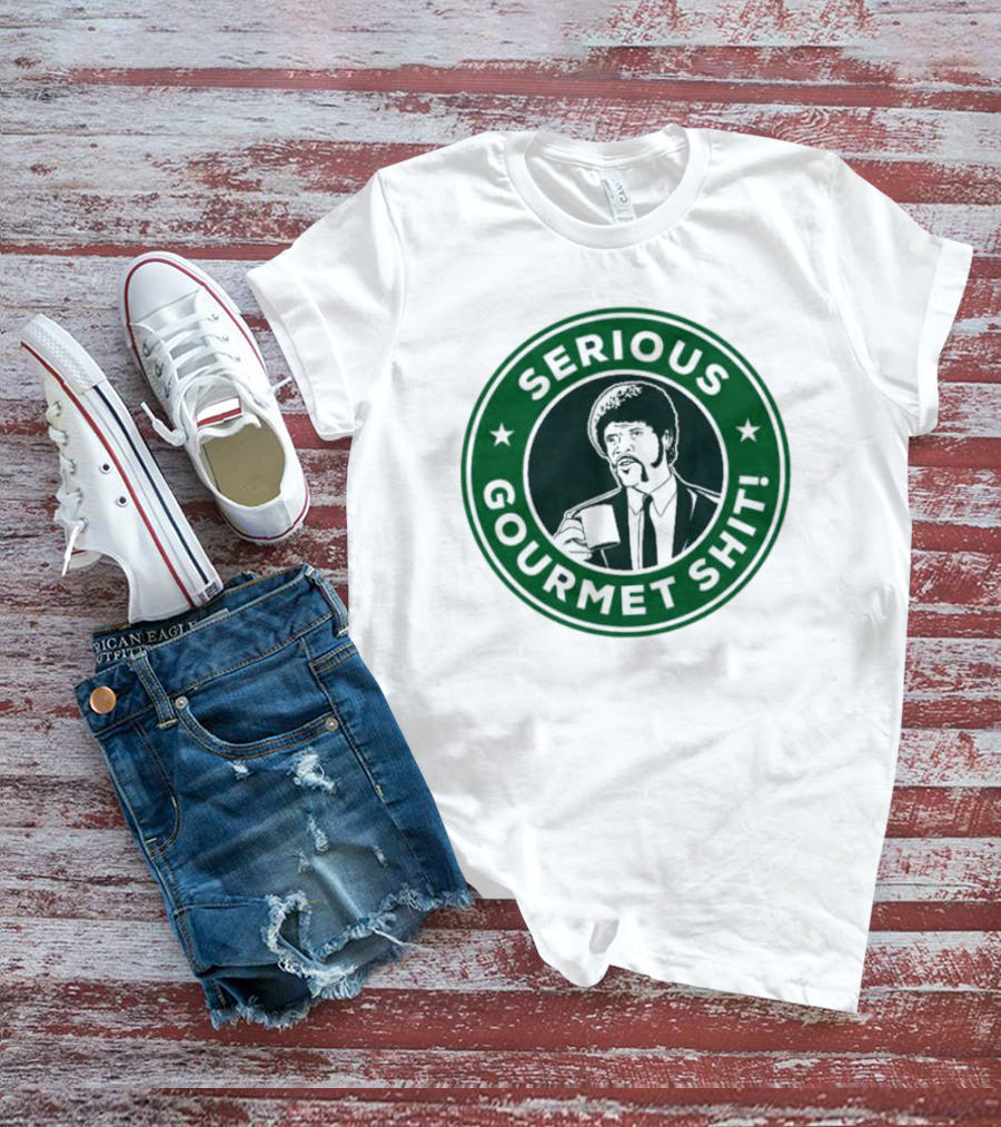 Serious Gourmet Shit Coffee Cup Meme Green Circle Emblem T-Shirt
