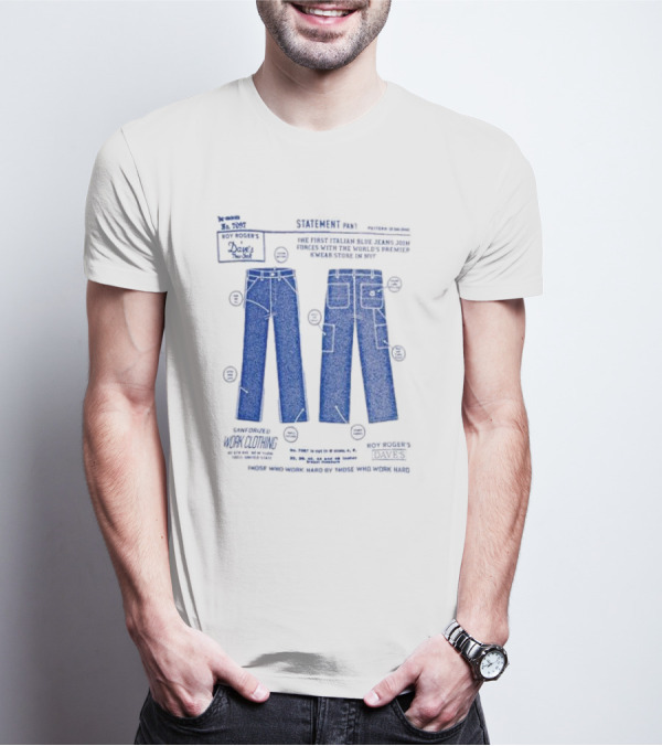 Roy Roger's Dave's Workwear Collaboration Italian Blue Jeans In NYC T-Shirt